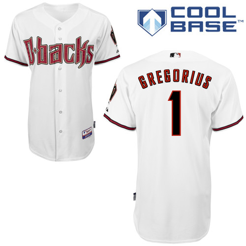 Didi Gregorius #1 MLB Jersey-Arizona Diamondbacks Men's Authentic Home White Cool Base Baseball Jersey